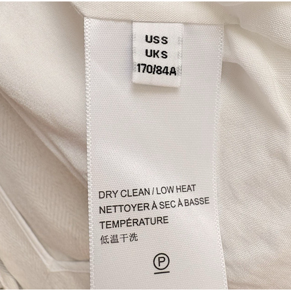 URBAN OUTFITTERS Size S Cream Linen Herringbone Blazer Jacket Neutral Minimalist - Picture 12 of 15